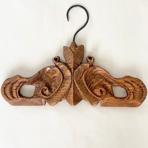 Hand Made Wood Hanger Tan Color NEW